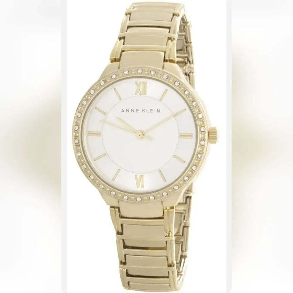 Anne Klein Womens Champagne Dial Gold Tone Metal Bracelet‎ Watch AK/2098